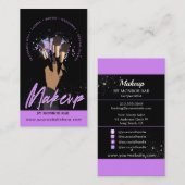 メイクアップアーティストGlam MUA美しいサロンロゴ 名刺 (正面/裏面)