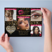 メイクアップアーティストHot Pink Lips on Black チラシ (手)