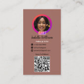 メイクアップアーティストInstagram POSTテラコッタQRコード 名刺 (裏面)