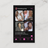 メイクアップアーティストInstagram POSTピンクQRコード 名刺 (正面)