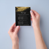 メイクアップアーティストLash Black 2ページ価格表金ゴールド チラシ (手)