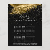 メイクアップアーティストLash Black 2ページ価格表金ゴールド チラシ (裏面)