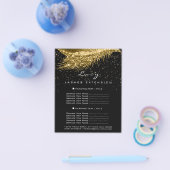 メイクアップアーティストLash Black 2ページ価格表金ゴールド チラシ (シングル)