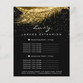 メイクアップアーティストLash Black 2ページ価格表金ゴールド チラシ