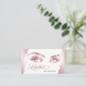 メイクアップアーティストLash Eyebrow Lashesバラ金ゴールド 名刺 (スタンド正面)
