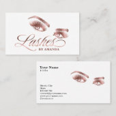 メイクアップアーティストLash Eyebrow Lashesバラ金ゴールド 名刺 (正面/裏面)