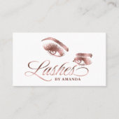 メイクアップアーティストLash Eyebrow Lashesバラ金ゴールド 名刺 (正面)