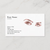 メイクアップアーティストLash Eyebrow Lashesバラ金ゴールド 名刺 (裏面)
