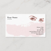 メイクアップアーティストLash Eyebrow Lashes大理石バラ金ゴールド 名刺 (裏面)