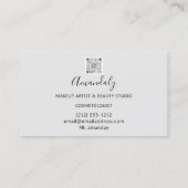 メイクアップアーティストLash FriseurロゴQRコードフレーム 名刺 (裏面)