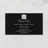 メイクアップアーティストLash FriseurロゴQRコード赤黒 名刺 (裏面)