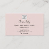 メイクアップアーティストLash FriseurロゴQRコードFrameRose 名刺 (裏面)