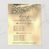 メイクアップアーティストLash Glam 2ページ価格表金ゴールド チラシ (裏面)