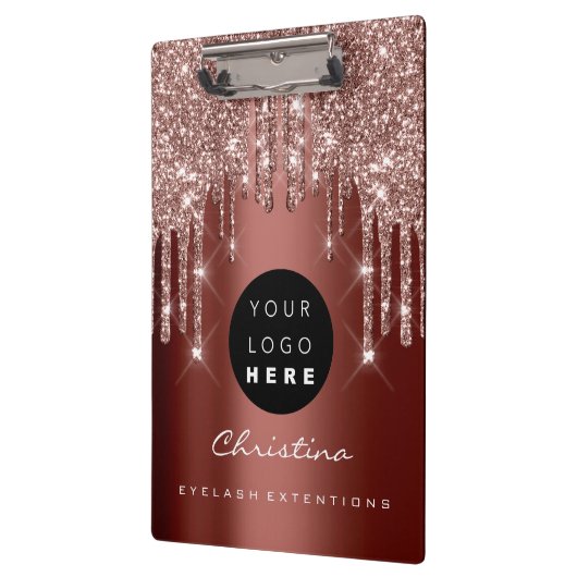 メイクアップアーティストLash Sparkイベントプランナーバラロゴ クリップボード (左)