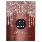 メイクアップアーティストLash Sparkイベントプランナーバラロゴ クリップボード (裏面)