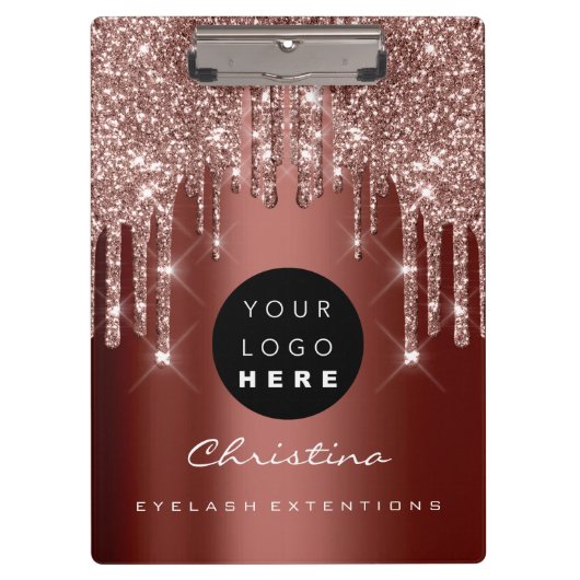メイクアップアーティストLash Sparkイベントプランナーバラロゴ クリップボード (正面)