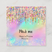 メイクアップアーティストLash Studioの自筆写真ドリップ スクエア名刺 (正面)