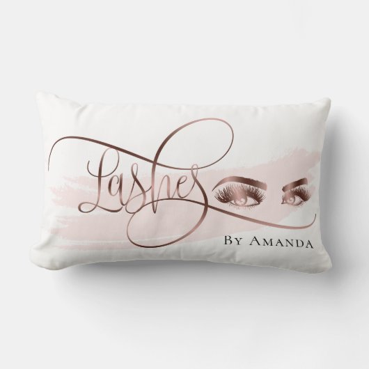 メイクアップアーティストPinky Lash美しいBlushLumbar枕 ランバークッション (正面)