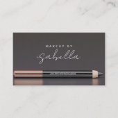 メイクアップアーティストQRコードダスティピンク炭グレー 名刺 (正面)