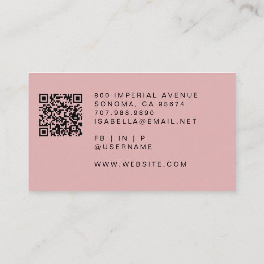 メイクアップアーティストQRコード名刺 名刺 (裏面)