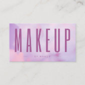 メイクアップアーティストQRコード&ロゴパープルホログラフィック 名刺 (正面)