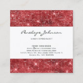 メイクアップアーティストRuby Sparkle Glam スクエア名刺 (裏面)