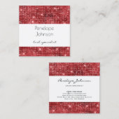 メイクアップアーティストRuby Sparkle Glam スクエア名刺 (正面/裏面)