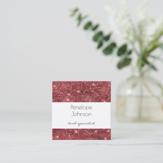 メイクアップアーティストRuby Sparkle Glam スクエア名刺 (スタンド正面)