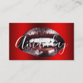 メイクアップアーティストStudio Red LipsロゴQRコードロゴ 名刺 (正面)