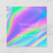 メイクアップアーティストUnicornホログラフィック スクエア名刺 (正面)