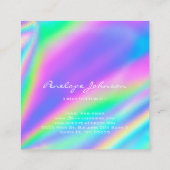 メイクアップアーティストUnicornホログラフィック スクエア名刺 (裏面)