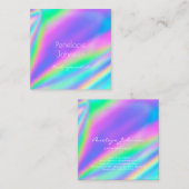 メイクアップアーティストUnicornホログラフィック スクエア名刺 (正面/裏面)