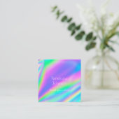 メイクアップアーティストUnicornホログラフィック スクエア名刺 (スタンド正面)