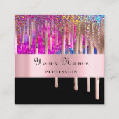 メイクアップアーティストUnicorn自筆証書爪、 ネイルアーティスト スクエア名刺 (正面)