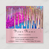 メイクアップアーティストUnicorn自筆証書爪、 ネイルアーティスト スクエア名刺 (裏面)