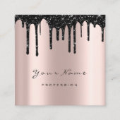 メイクアップアーティストWaxing Brows Black DripMicroblading スクエア名刺 (正面)