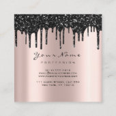 メイクアップアーティストWaxing Brows Black DripMicroblading スクエア名刺 (裏面)