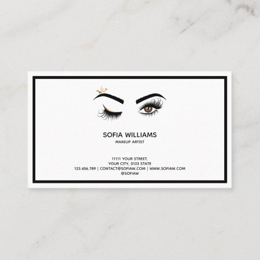 メイクアップアーティストWink Eyeとクラウンラッシュエクステンション 名刺 (裏面)