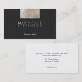 メイクアップアーティスモダンスタイリッシュトフェイクセイン黒 名刺 (正面/裏面)