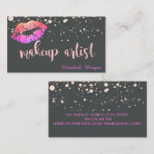 メイクアップアーティスモダントのキラキラした唇の点 名刺 (正面/裏面)