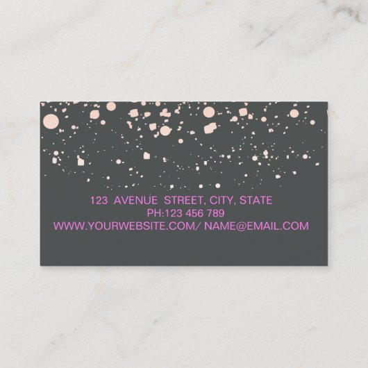 メイクアップアーティスモダントのキラキラした唇の点 名刺 (裏面)