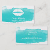 メイクアップアーティスモダントの唇エレガント水彩 名刺 (正面/裏面)