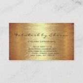 メイクアップアーティスモダントの暖かい金ゴールドシンプルなロゴ 名刺 (裏面)