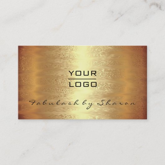 メイクアップアーティスモダントの暖かい金ゴールドシンプルなロゴ 名刺 (正面)