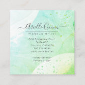 メイクアップアーティスモダントの水の色の形状スクリプト スクエア名刺 (裏面)