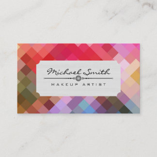 メイクアップアーティスモダントカラフルダイヤモンドのパターン#10 名刺