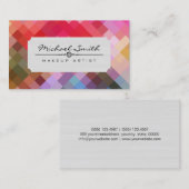 メイクアップアーティスモダントカラフルダイヤモンドのパターン#10 名刺 (正面/裏面)