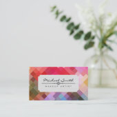 メイクアップアーティスモダントカラフルダイヤモンドのパターン#10 名刺 (スタンド正面)