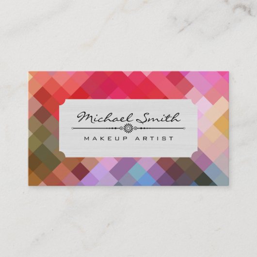 メイクアップアーティスモダントカラフルダイヤモンドのパターン#10 名刺 (正面)