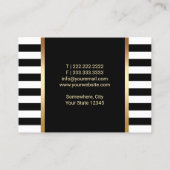 メイクアップアーティスモダントストライプ金ゴールドリップぽっちゃり 名刺 (裏面)